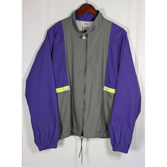 VTG Asics Gore-tex Jacket Mens Large 90s Colorblock Running Windbreaker Full Zip - Picture 1 of 4